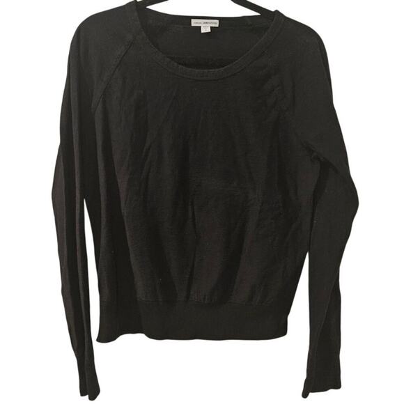 Standard James Perse Vintage Sweatshirt Lightweight WOE3541 Black Womens 3 Large - Picture 1 of 7